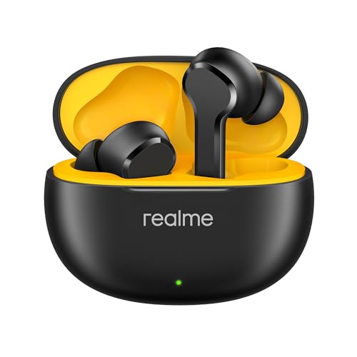 realme Buds T110 Bluetooth Truly Wireless in Ear Earbuds with mic, AI ENC for Calls, Google Fast Pair, 28 Hours Total Playback with Fast Charging and Low Latency Gaming Mode (Punk Black)