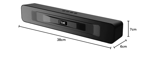 boAt Aavante Bar 610 Bluetooth Soundbar with 25W RMS Signature Sound, 2.0 Channel with Dual Passive Radiators, Upto 6 Hours Playback & Multi Connectivity(Charcoal Black)