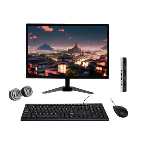 (Refurbished) HP ProDesk 19" HD All-in-One Desktop Computer Set (Intel Core i5 7th Gen| 16 GB DDR4 RAM| 256 GB SSD| 19" HD LED Monitor| KB & Mouse| Speakers| WiFi| Windows 11| MS Office)