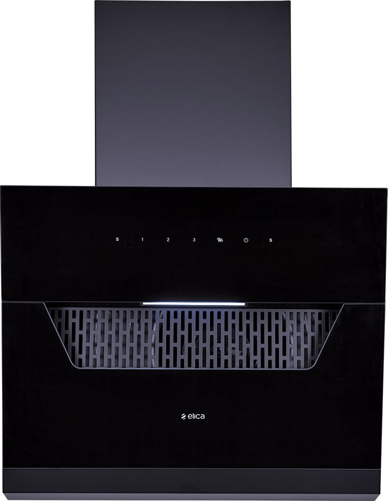 Elica 60 cm 1350 m3/hr Filterless Autoclean Angular Kitchen Chimney with 15 Years Warranty (EFL 207 HAC LTW VMS 60, Touch + Motion Sensor Control)