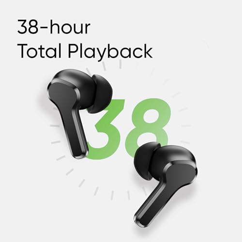 realme Buds T110 Bluetooth Truly Wireless in Ear Earbuds with mic, AI ENC for Calls, Google Fast Pair, 28 Hours Total Playback with Fast Charging and Low Latency Gaming Mode (Punk Black)