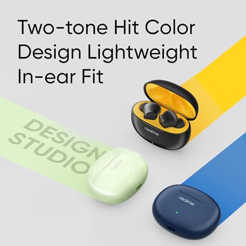 realme Buds T110 Bluetooth Truly Wireless in Ear Earbuds with mic, AI ENC for Calls, Google Fast Pair, 28 Hours Total Playback with Fast Charging and Low Latency Gaming Mode (Punk Black)