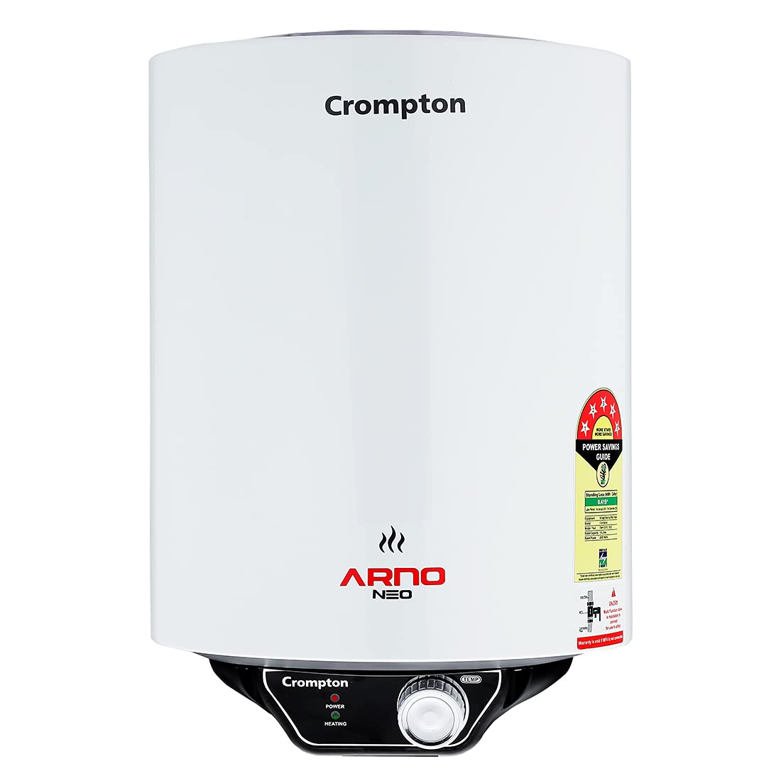 Crompton Arno Neo 15-L 5 Star Rated Storage Water Heater (Geyser) with Advanced 3 Level Safety, National Energy Conservation Award Winner 2023