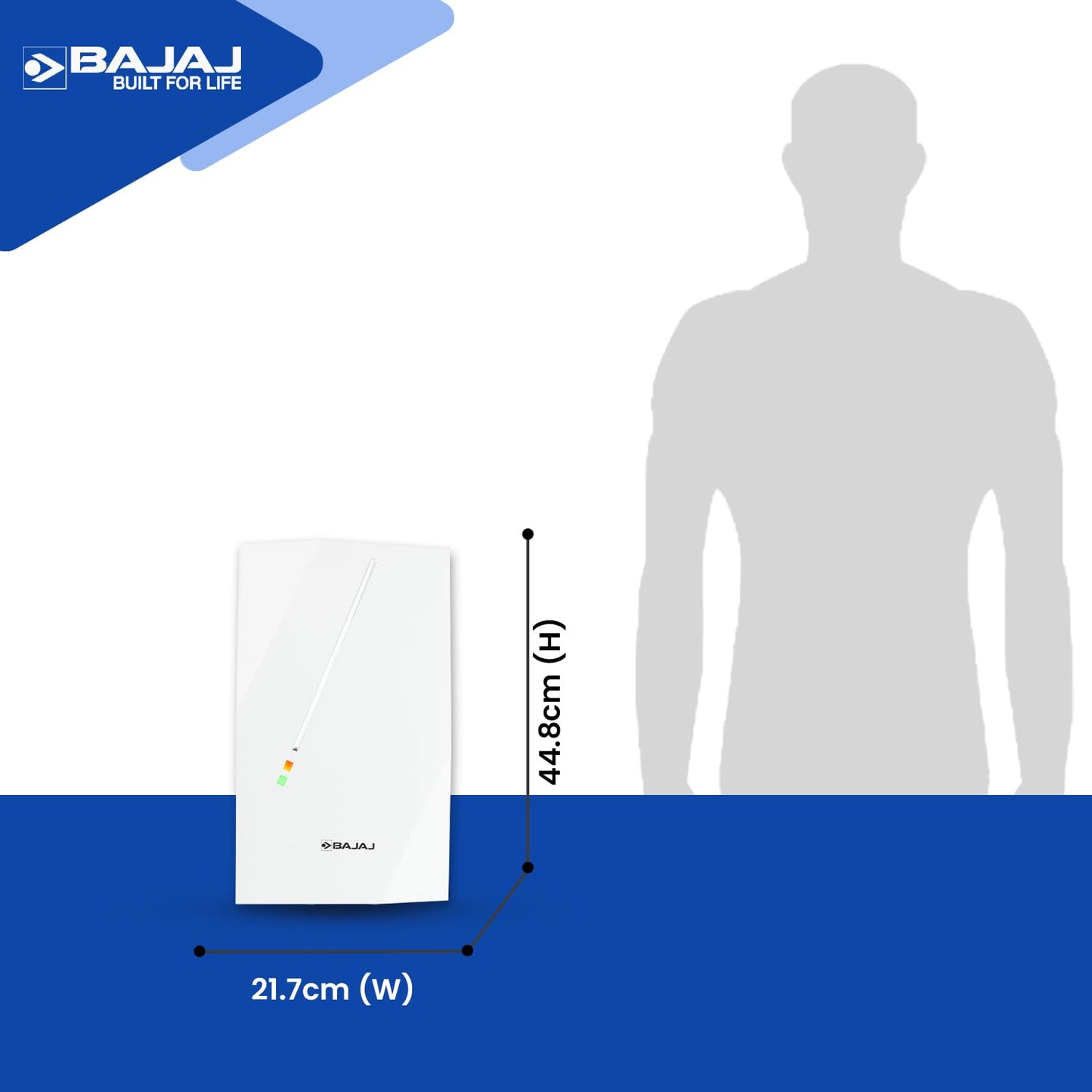 Bajaj Skive 5 Litre Instant Water Heater for home| High Grade SS Tank| Multiple Safety System| Suitable for High Rise| Shock Resistant| Rust Proof Outer| 5-Year* Tank Warranty by Bajaj |White