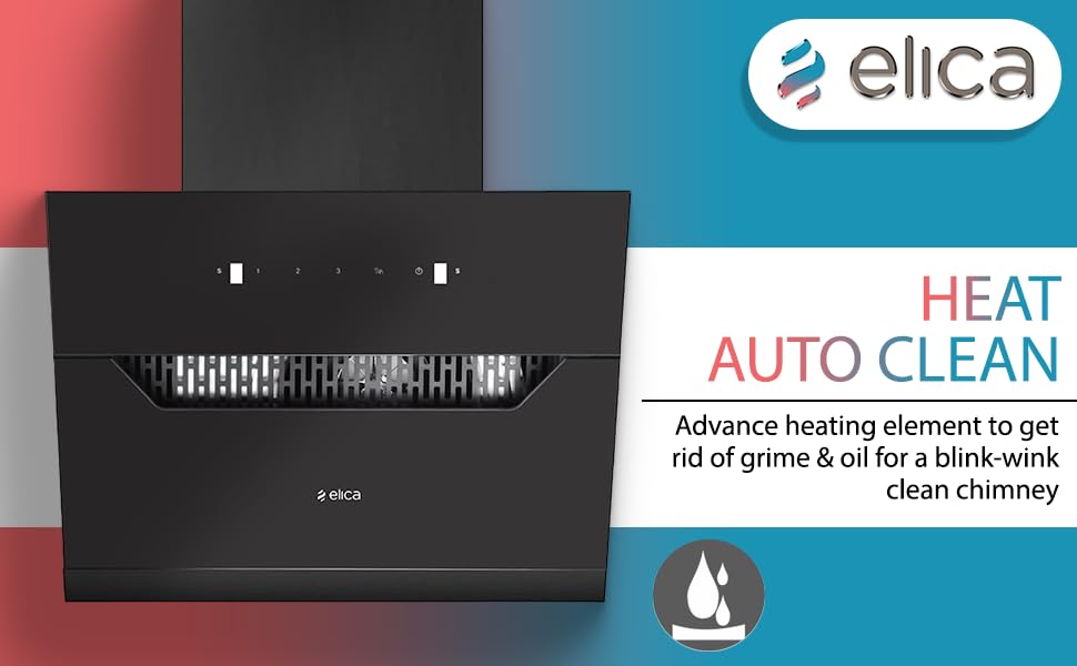 Elica 60 cm 1350 m3/hr Filterless Autoclean Angular Kitchen Chimney with 15 Years Warranty (EFL 207 HAC LTW VMS 60, Touch + Motion Sensor Control)