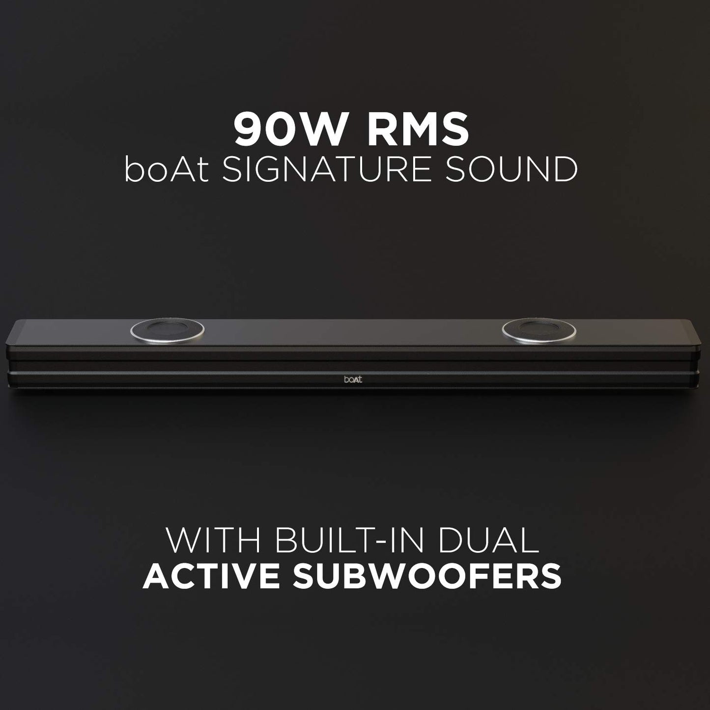 boAt Aavante Bar 610 Bluetooth Soundbar with 25W RMS Signature Sound, 2.0 Channel with Dual Passive Radiators, Upto 6 Hours Playback & Multi Connectivity(Charcoal Black)