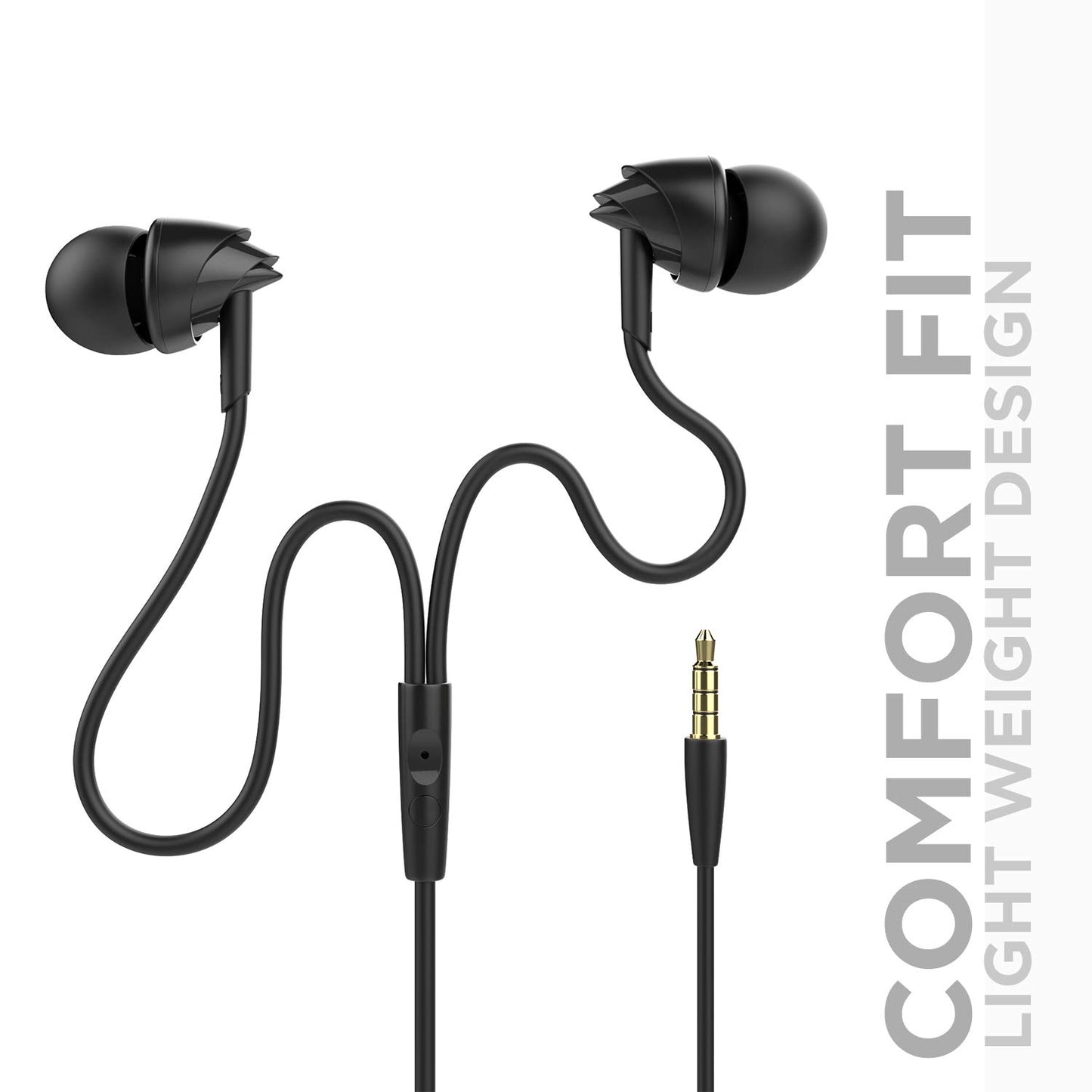 boAt Bassheads 100 in Ear Wired Earphones with Mic(Black)