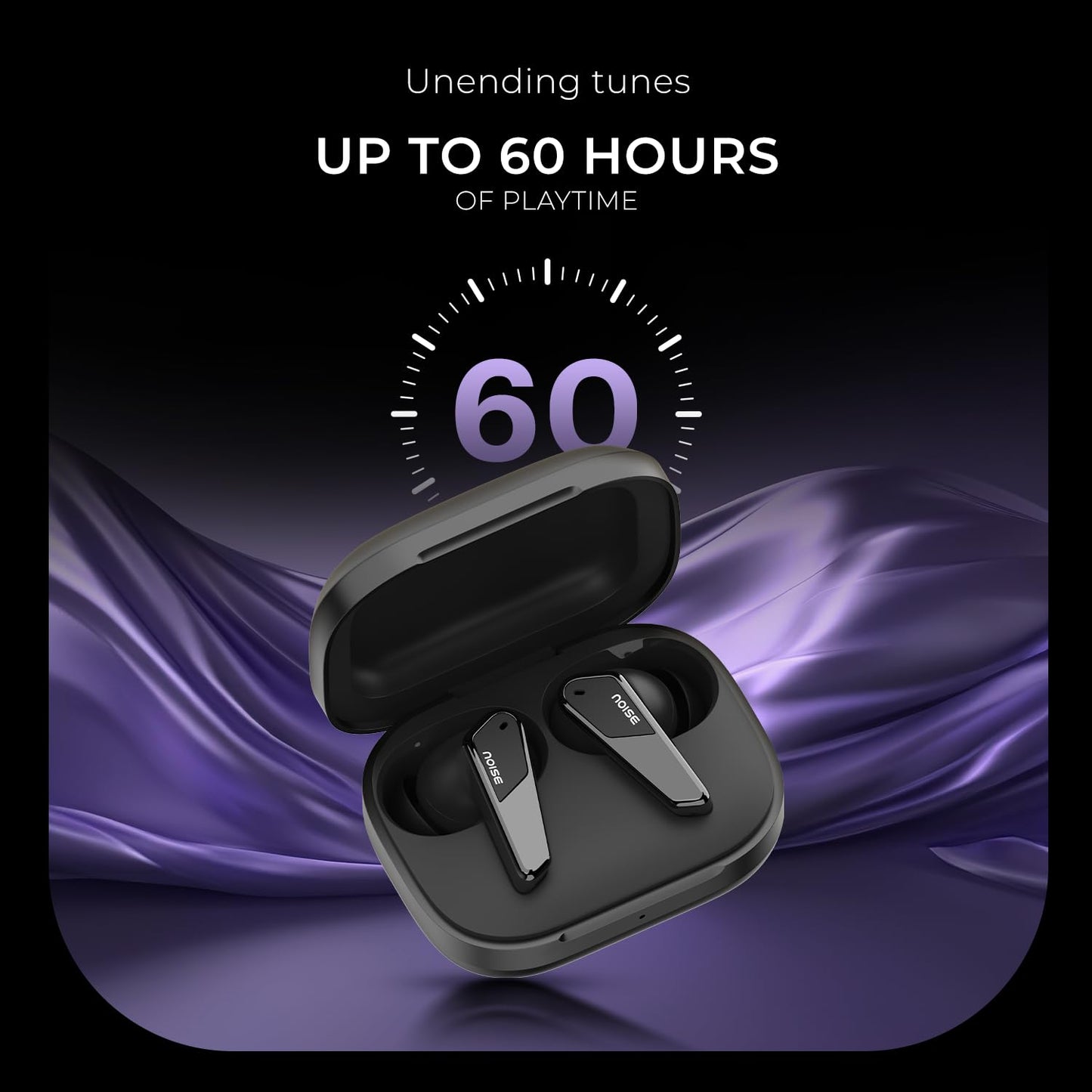 Noise Newly Launched Buds N1 Pro in-Ear Truly Wireless Earbuds with Metallic Finish, ANC(Upto 32dB), 60H of Playtime, Dual Pairing, Instacharge(10 min=200 min), BT v5.3(Chrome Black)