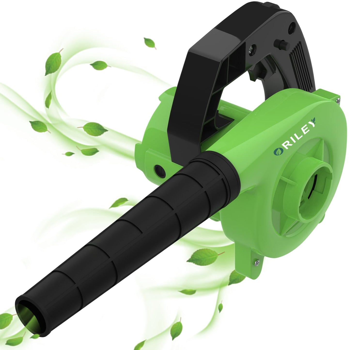 ORILEY 500W Electric Air Blower Garden Leaf Dust Cleaner 13000 RPM Suction 400GMS Airfoil Dirt Cleaning 170km/h Airflow with Unbreakable Body & Glossy Finish for Snow (Green)