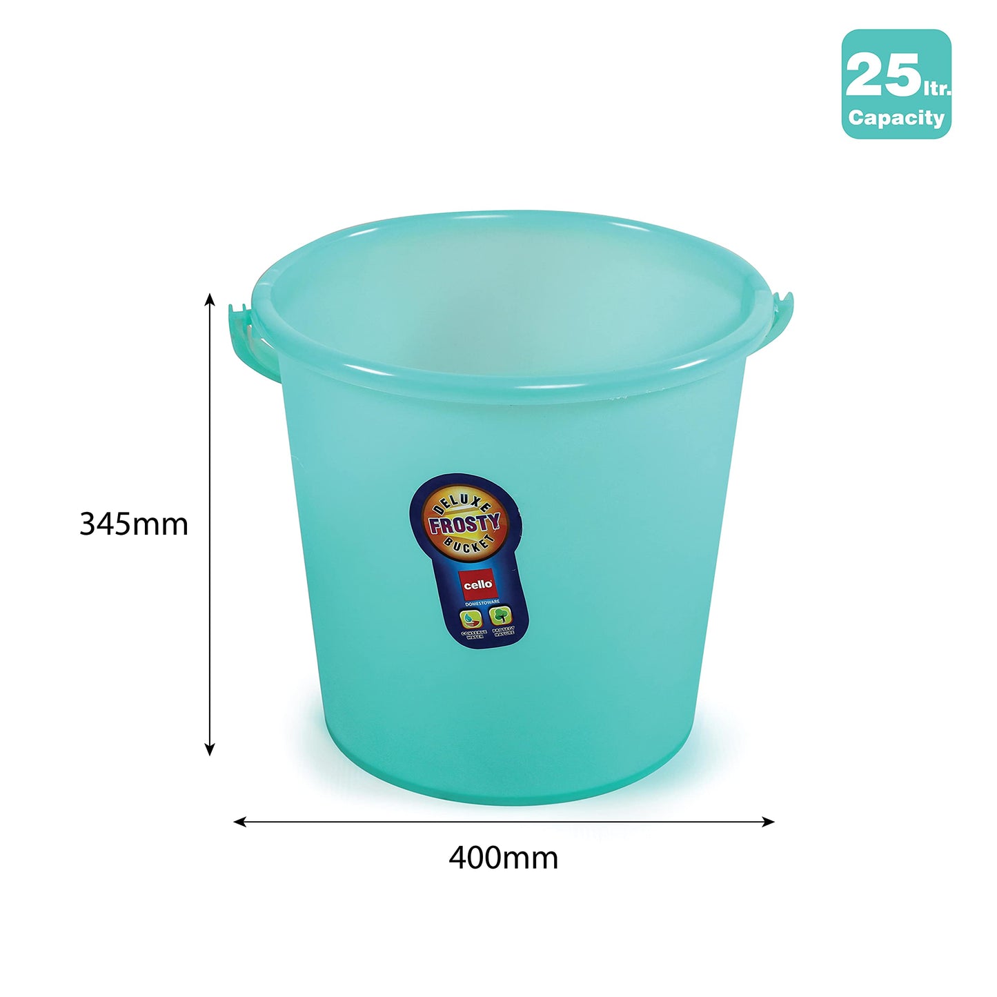 Cello Frosty Bucket DLX, 25 litres, Green (CLO_FRSTY_BCKT_25L_GRN) (Plastic)