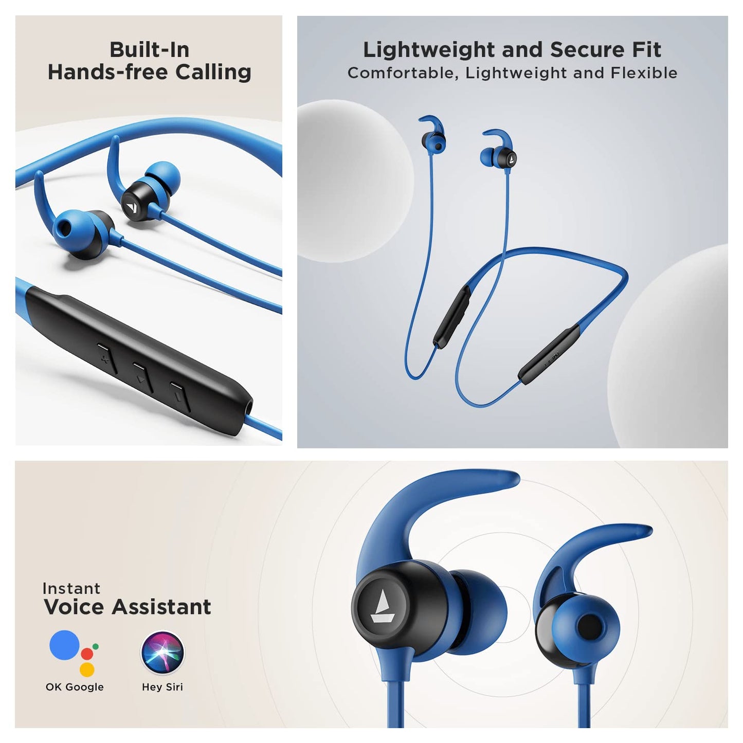 boAt Rockerz 255 Pro+ w/Upto 60 Hours Playback, ASAP Charge(10 Mins=20 Hours), Hearables App Support, Google Fast Pair, Dual Pairing & Bluetooth v5.2, IPX7, in Ear Neckband(Navy Blue)