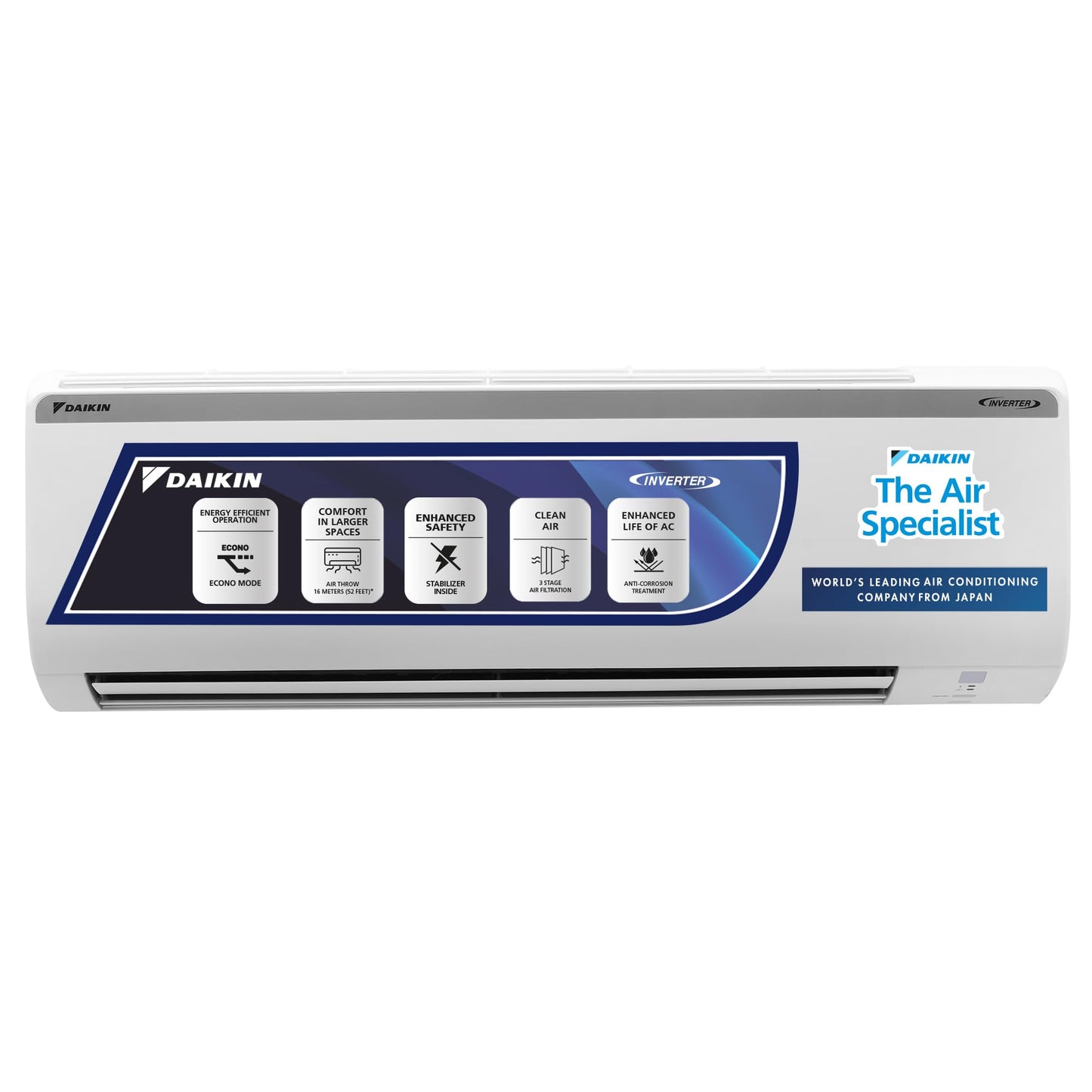 Daikin 1.5 Ton 3 Star Inverter Split AC (Copper, PM 2.5 Filter, Triple Display, Dew Clean Technology, Coanda Airflow, 2024 Model, MTKL50U, White)