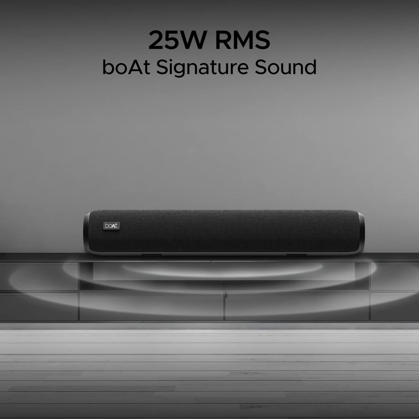 boAt Aavante Bar 610 Bluetooth Soundbar with 25W RMS Signature Sound, 2.0 Channel with Dual Passive Radiators, Upto 6 Hours Playback & Multi Connectivity(Charcoal Black)