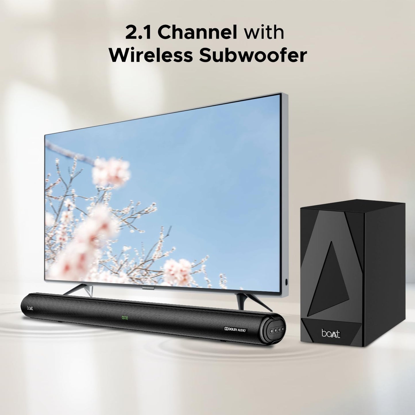 boAt Aavante Bar 610 Bluetooth Soundbar with 25W RMS Signature Sound, 2.0 Channel with Dual Passive Radiators, Upto 6 Hours Playback & Multi Connectivity(Charcoal Black)