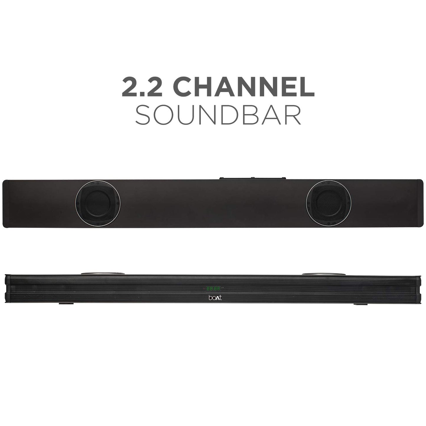 boAt Aavante Bar 610 Bluetooth Soundbar with 25W RMS Signature Sound, 2.0 Channel with Dual Passive Radiators, Upto 6 Hours Playback & Multi Connectivity(Charcoal Black)