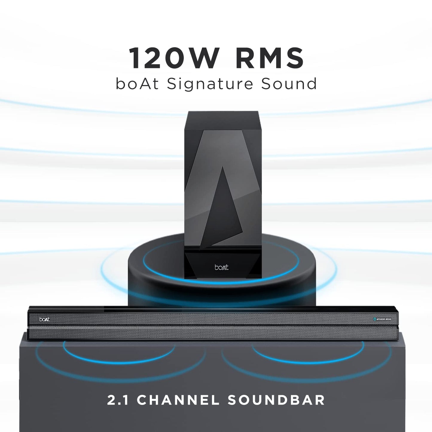 boAt Aavante Bar 610 Bluetooth Soundbar with 25W RMS Signature Sound, 2.0 Channel with Dual Passive Radiators, Upto 6 Hours Playback & Multi Connectivity(Charcoal Black)