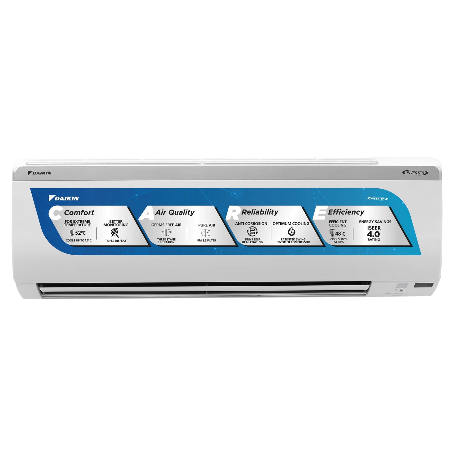 Daikin 1.5 Ton 3 Star Inverter Split AC (Copper, PM 2.5 Filter, Triple Display, Dew Clean Technology, Coanda Airflow, 2024 Model, MTKL50U, White)