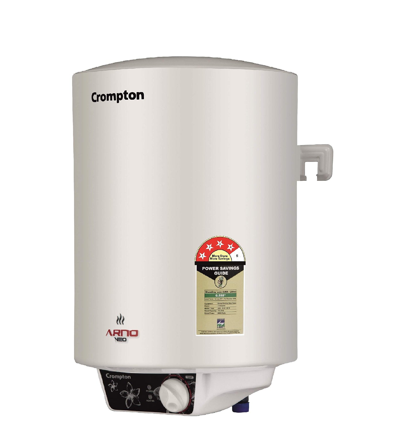 Crompton Arno Neo 15-L 5 Star Rated Storage Water Heater (Geyser) with Advanced 3 Level Safety, National Energy Conservation Award Winner 2023