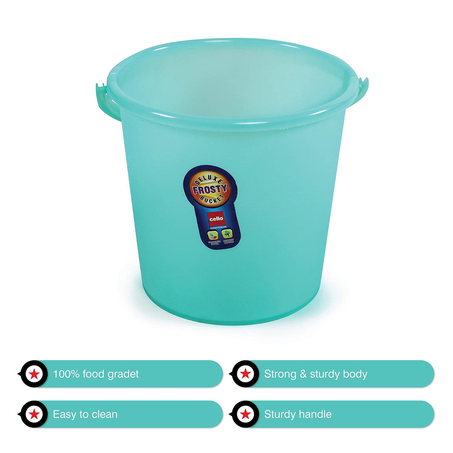 Cello Frosty Bucket DLX, 25 litres, Green (CLO_FRSTY_BCKT_25L_GRN) (Plastic)