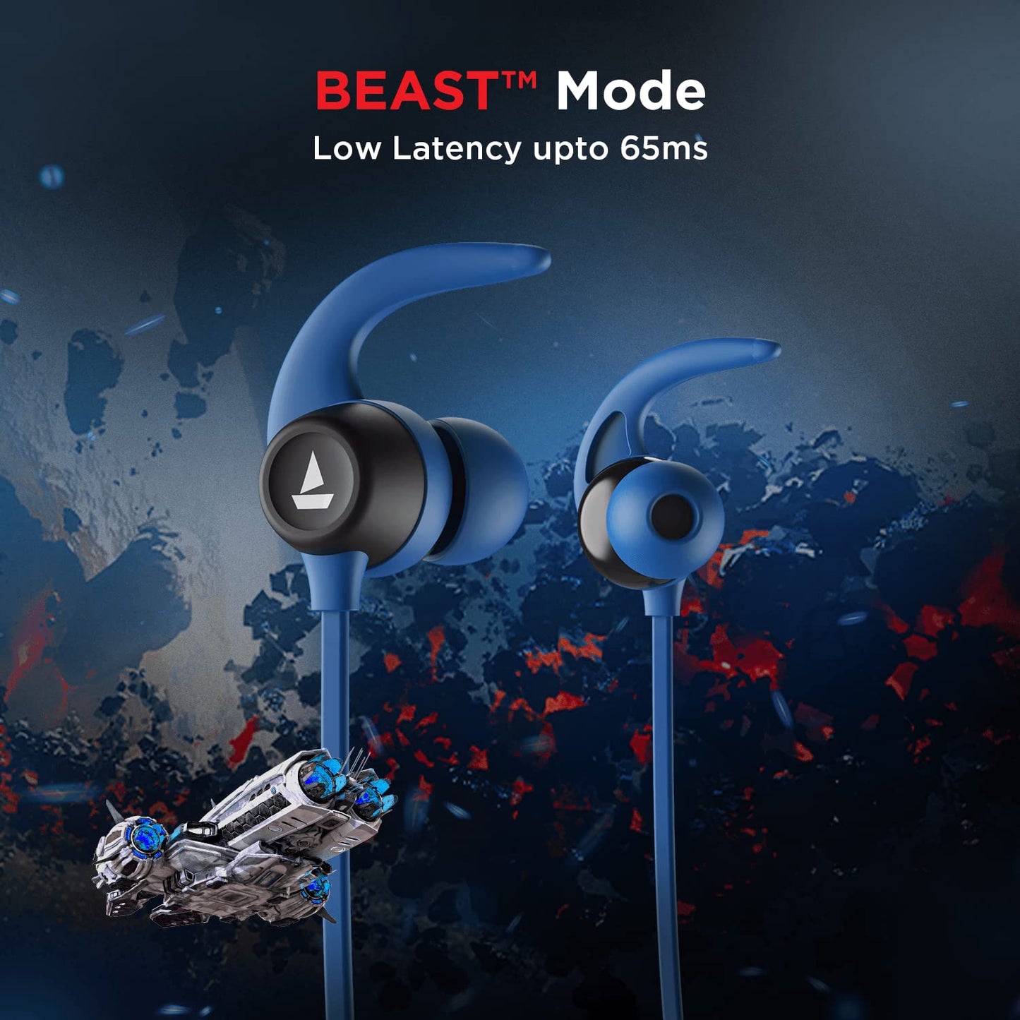 boAt Rockerz 255 Pro+ w/Upto 60 Hours Playback, ASAP Charge(10 Mins=20 Hours), Hearables App Support, Google Fast Pair, Dual Pairing & Bluetooth v5.2, IPX7, in Ear Neckband(Navy Blue)