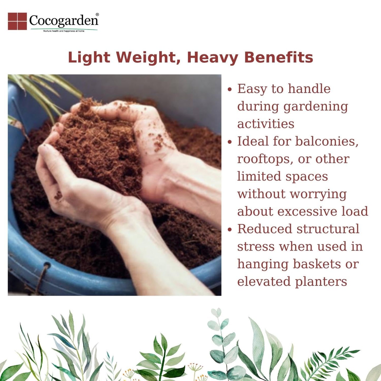 Cocogarden® Cocopeat Block - Expands Up to 75 litres of Coco Peat Powder & Cocogarden Enriched Vermicompost 5 Kg - Effective and Complete Plant Food