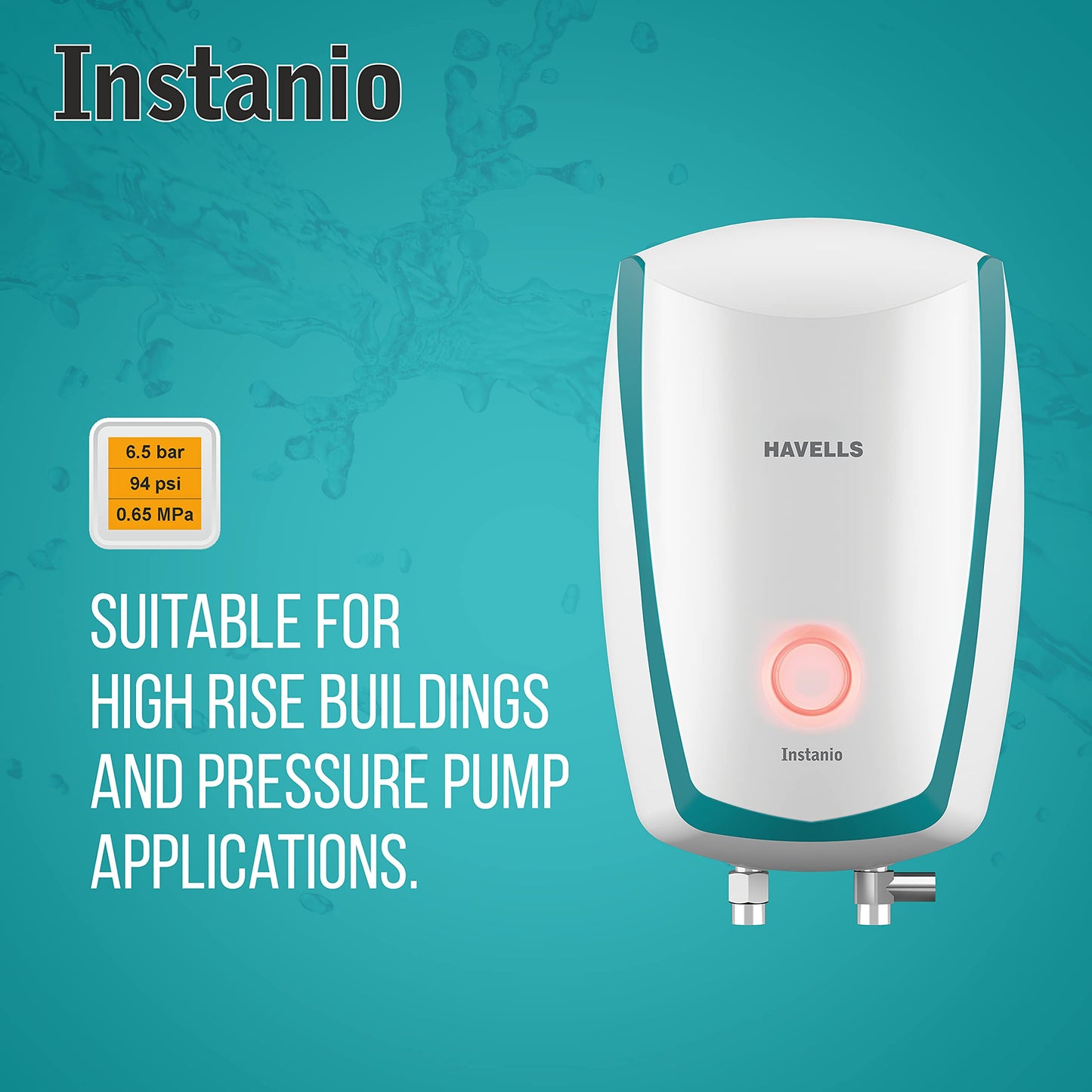 Havells Instanio 3 Litre Instant Water Heater | Color Changing LED Indicator, Rust & Shook Proof | SS Tank, ISI Certified, Warranty: 5 year on Inner Container ; 2 year comprehensive | (White Blue)