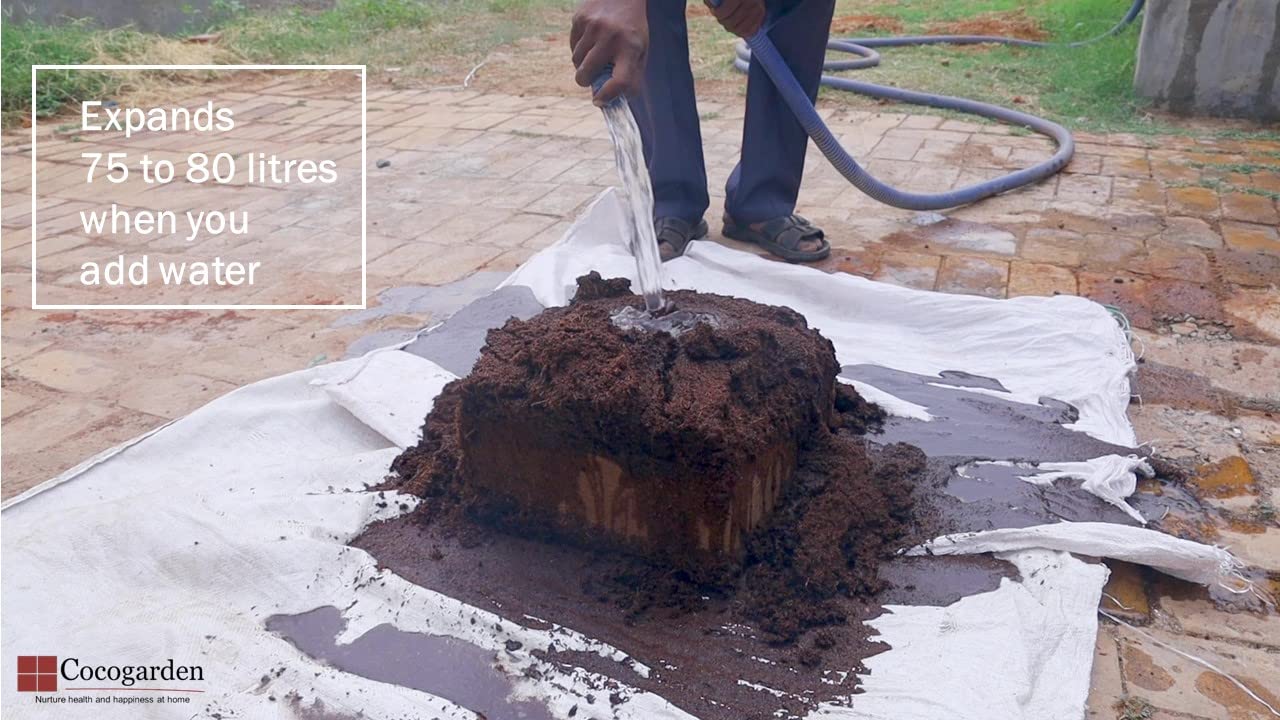 Cocogarden® Cocopeat Block - Expands Up to 75 litres of Coco Peat Powder & Cocogarden Enriched Vermicompost 5 Kg - Effective and Complete Plant Food