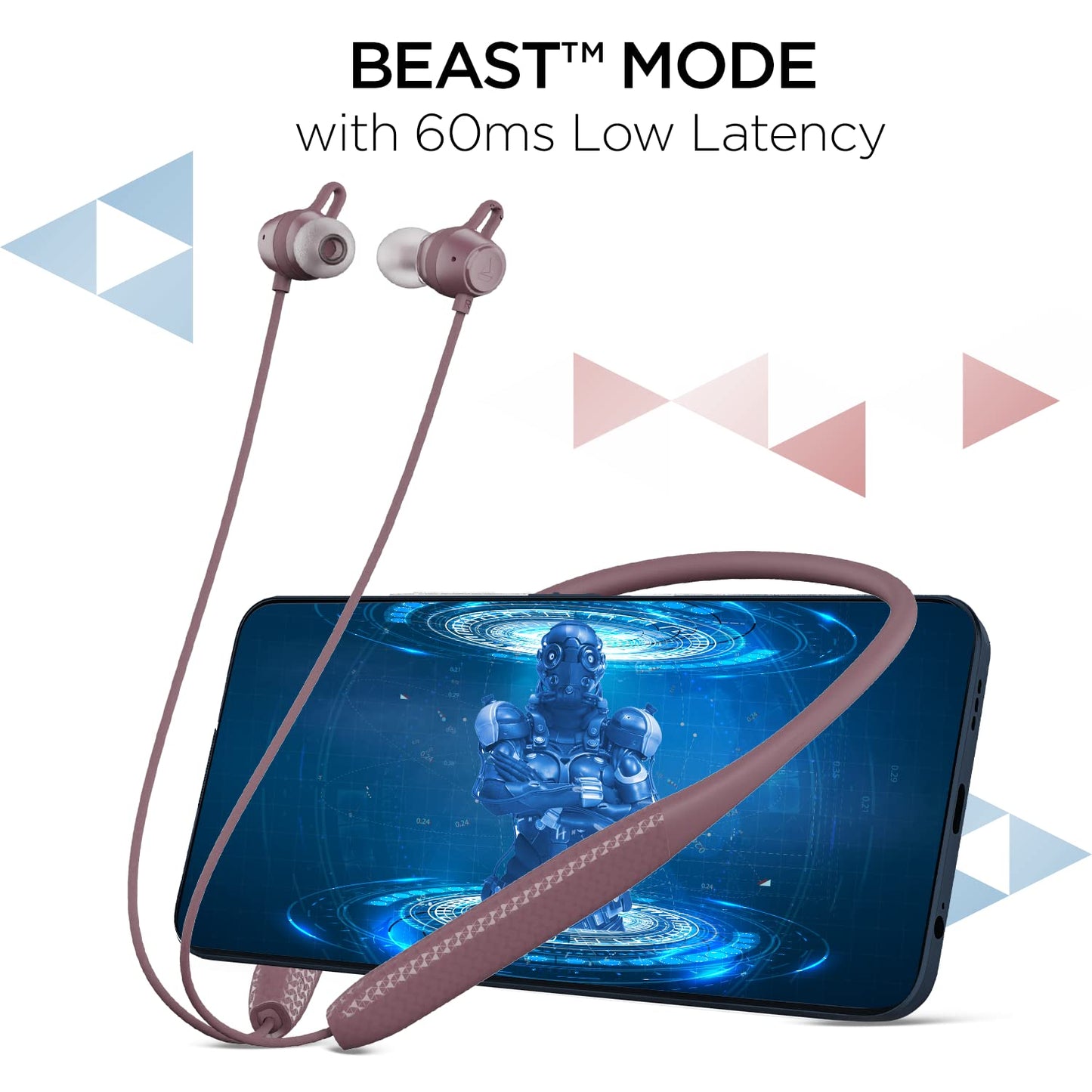 boAt Rockerz 255 Pro+ w/Upto 60 Hours Playback, ASAP Charge(10 Mins=20 Hours), Hearables App Support, Google Fast Pair, Dual Pairing & Bluetooth v5.2, IPX7, in Ear Neckband(Navy Blue)