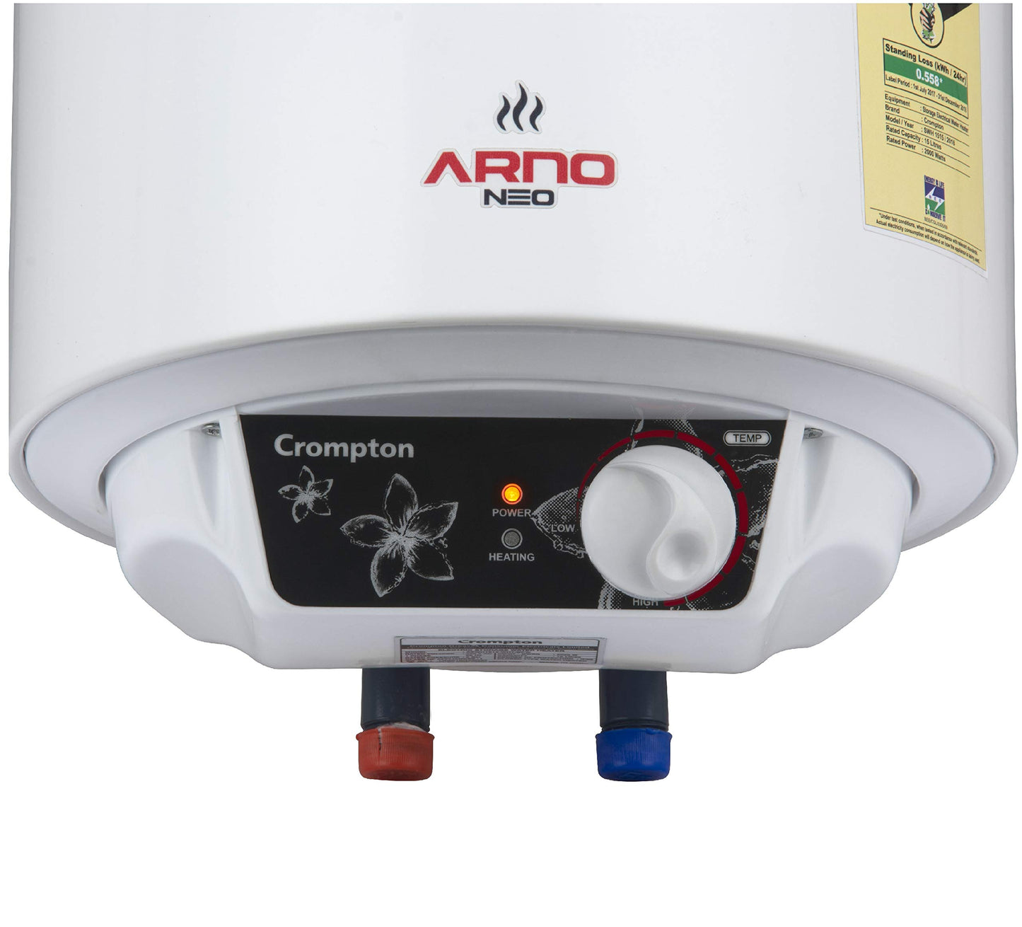 Crompton Arno Neo 15-L 5 Star Rated Storage Water Heater (Geyser) with Advanced 3 Level Safety, National Energy Conservation Award Winner 2023