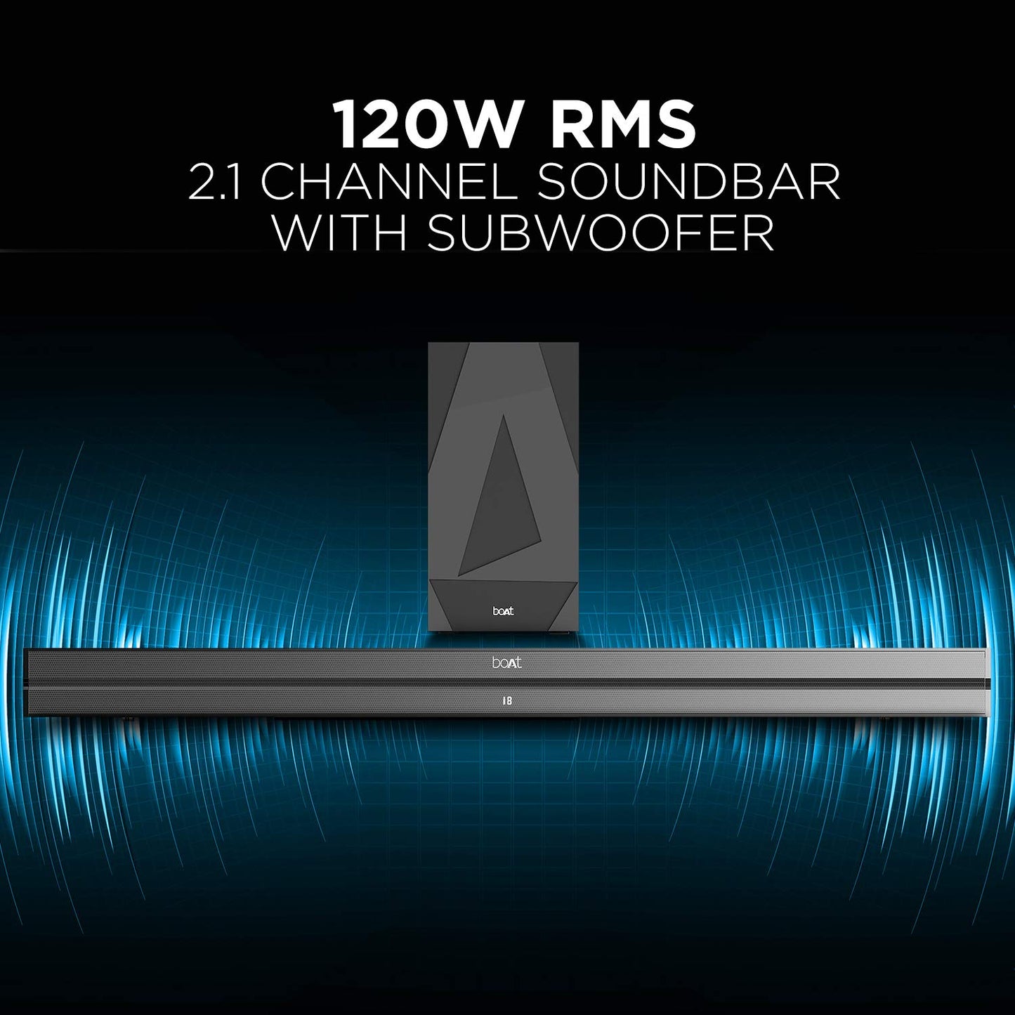 boAt Aavante Bar 610 Bluetooth Soundbar with 25W RMS Signature Sound, 2.0 Channel with Dual Passive Radiators, Upto 6 Hours Playback & Multi Connectivity(Charcoal Black)