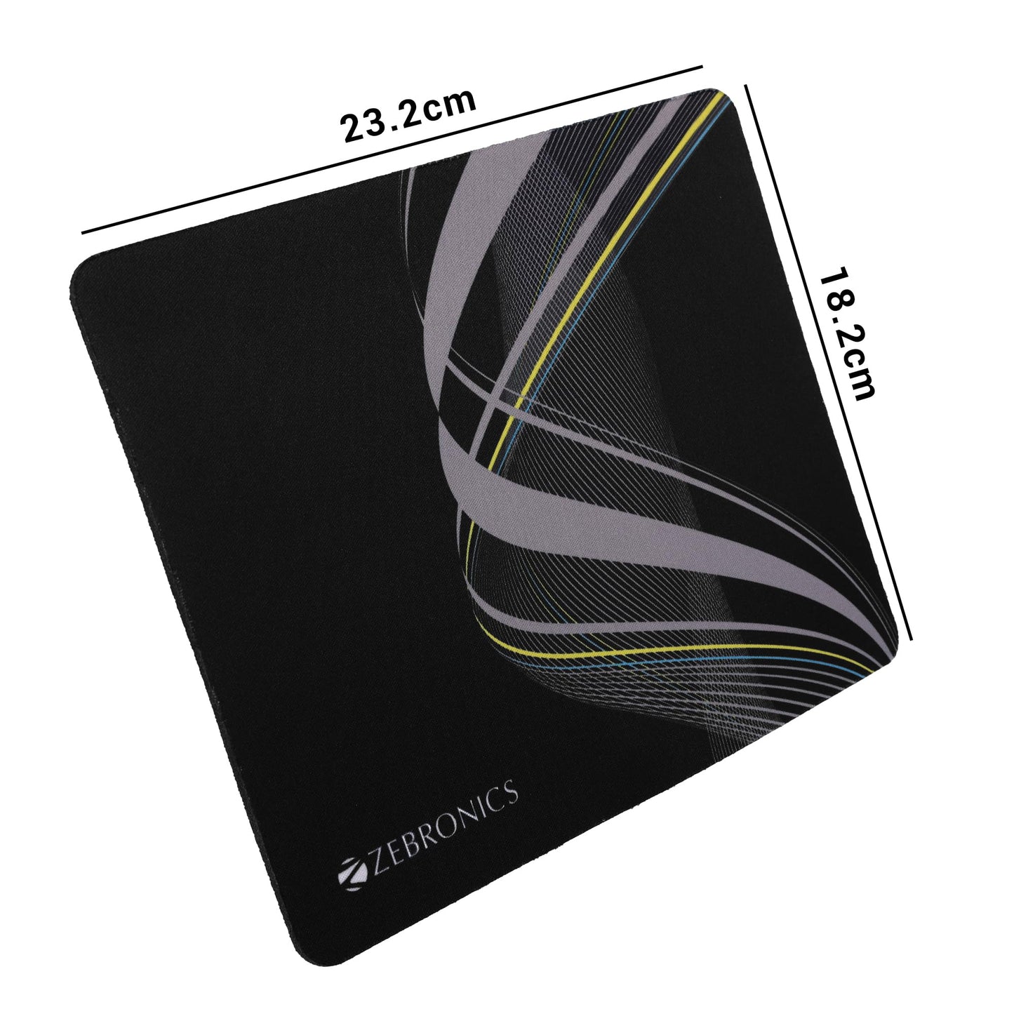 ZEBRONICS MSP-X1 Mouse Pad, for Speed and Precision Operation, Smooth Cloth Surface, Roll and Go, Optimised for All Mouse Sensors, Anti Slip Rubber Base, Surface of 232 x 182 mm