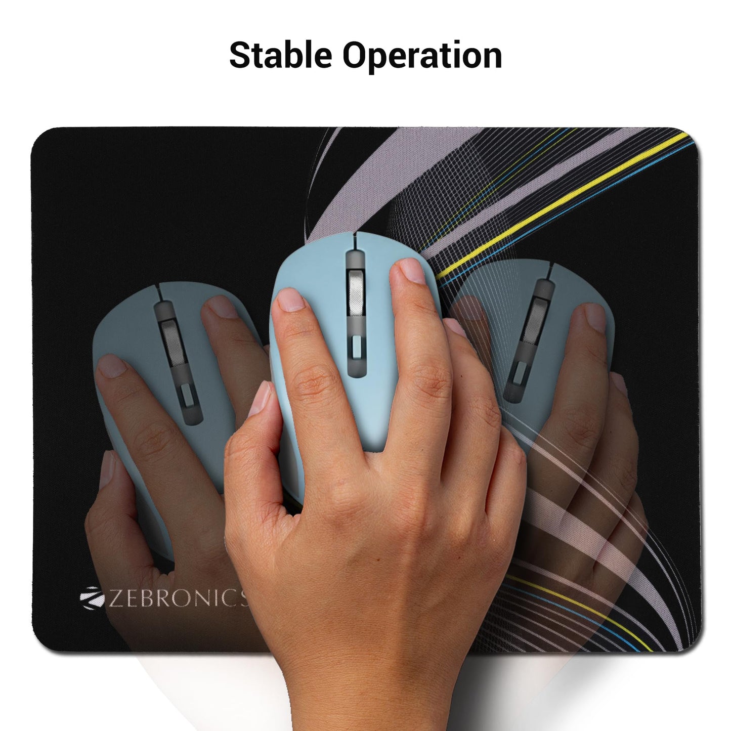 ZEBRONICS MSP-X1 Mouse Pad, for Speed and Precision Operation, Smooth Cloth Surface, Roll and Go, Optimised for All Mouse Sensors, Anti Slip Rubber Base, Surface of 232 x 182 mm