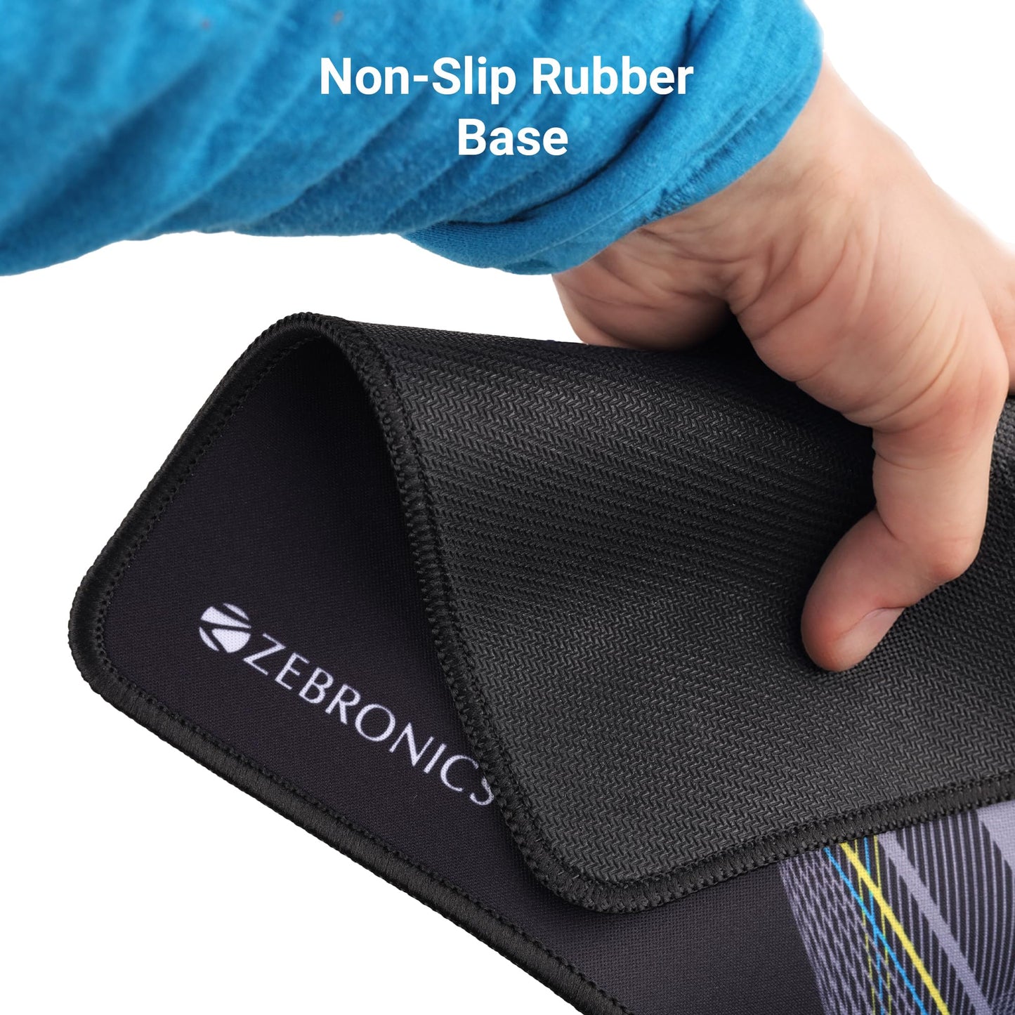 ZEBRONICS MSP-X1 Mouse Pad, for Speed and Precision Operation, Smooth Cloth Surface, Roll and Go, Optimised for All Mouse Sensors, Anti Slip Rubber Base, Surface of 232 x 182 mm