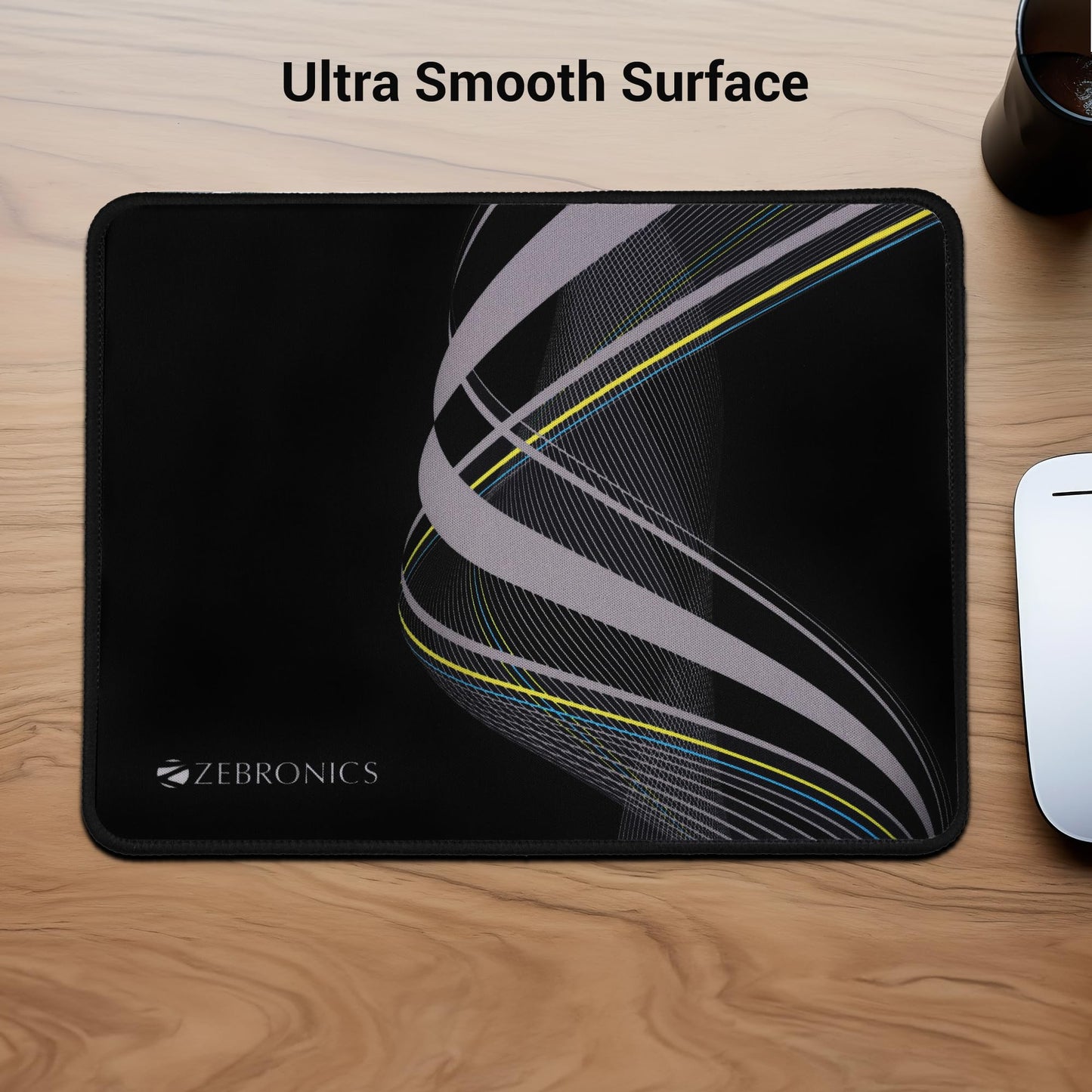 ZEBRONICS MSP-X1 Mouse Pad, for Speed and Precision Operation, Smooth Cloth Surface, Roll and Go, Optimised for All Mouse Sensors, Anti Slip Rubber Base, Surface of 232 x 182 mm