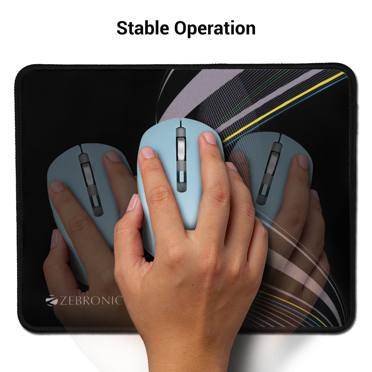 ZEBRONICS MSP-X1 Mouse Pad, for Speed and Precision Operation, Smooth Cloth Surface, Roll and Go, Optimised for All Mouse Sensors, Anti Slip Rubber Base, Surface of 232 x 182 mm